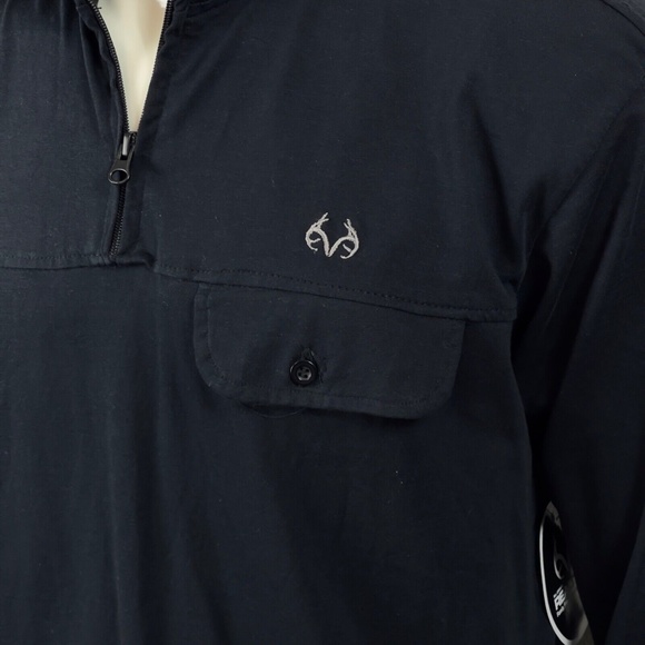 REALTREE® by STAGHORN 1/4 Zip Pullover Black Pocket Mens L - Picture 10 of 16